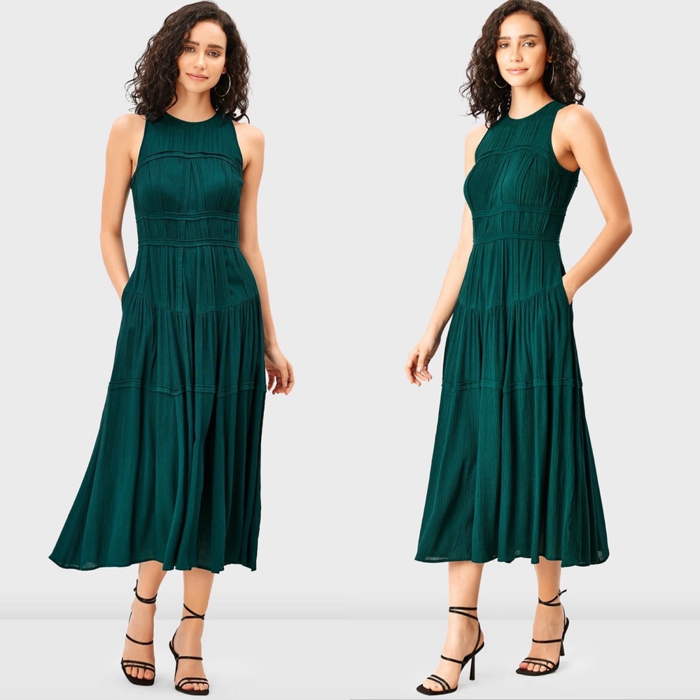 eShakti Wayward Fancies Rayon Crinkle Corset-Style Dress